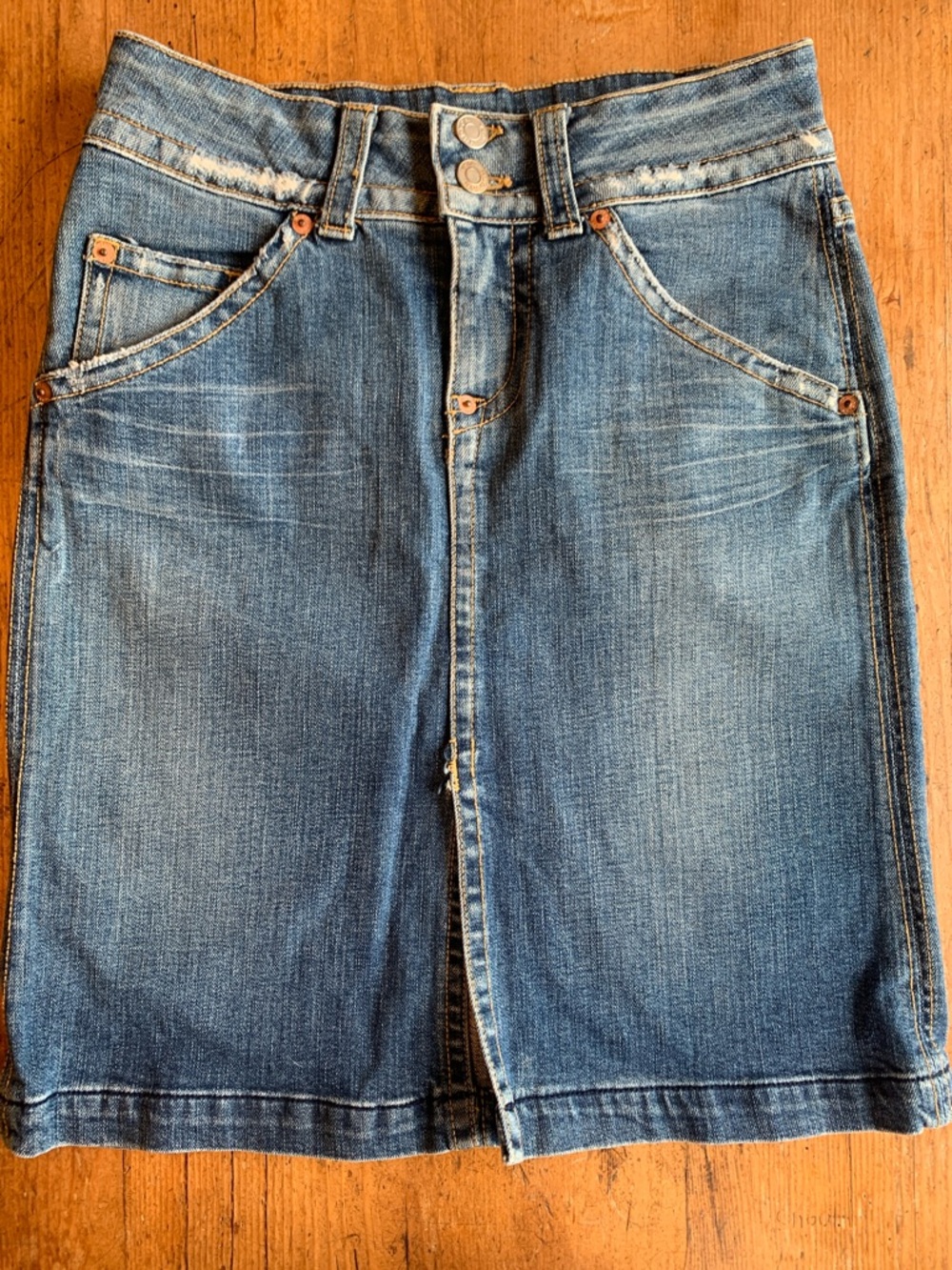 Hudson Jeans Classic Blue Denim Skirt